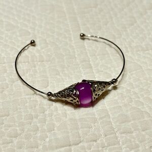 Elegant Silver and Purple Women's Bracelet